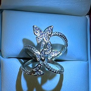 sterling silver fashion ring butterflies size 5